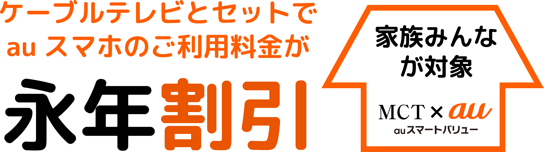 ケーブルテレビとセットでauスマホのご利用料金が永年割引